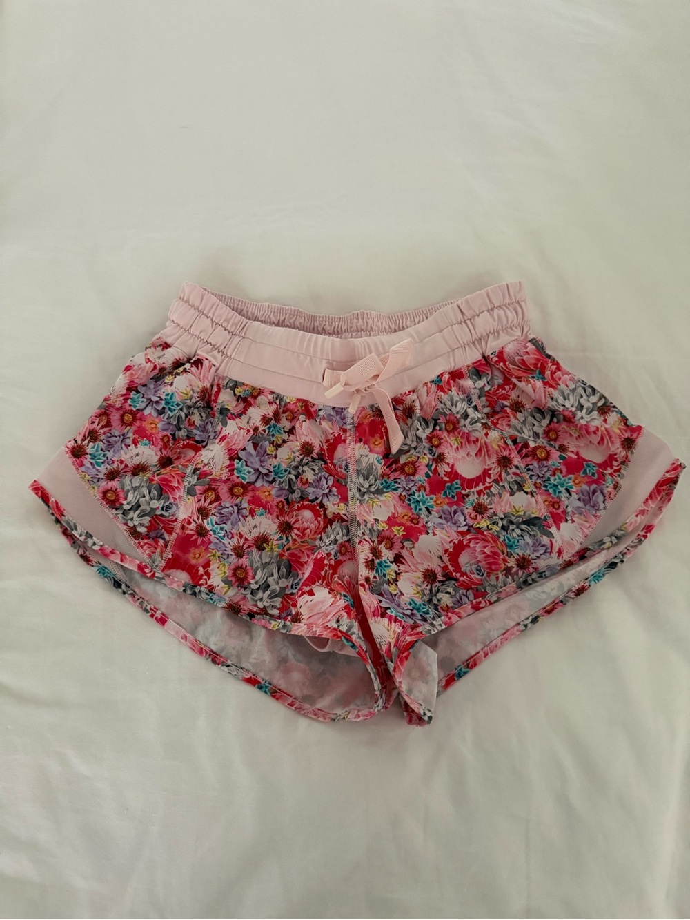 lululemon athletica Pink Floral Hotty Hot Athletic Shorts